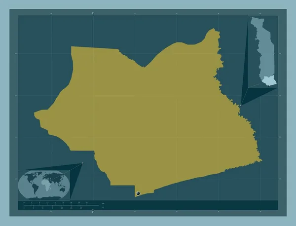 Maritime Region Togo Solid Color Shape Corner Auxiliary Location Maps — Fotografia de Stock