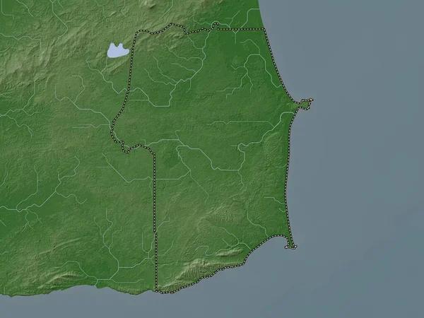 Rio Claro Mayaro Region Trinidad Tobago Elevation Map Colored Wiki — Stock Photo, Image