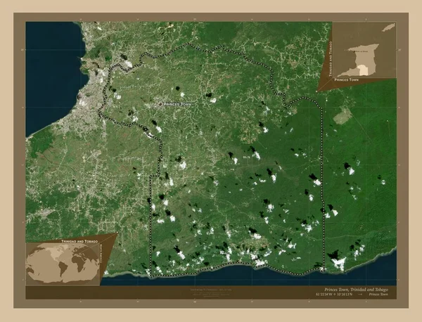Princes Town Region Trinidad Tobago Low Resolution Satellite Map Locations — Stock Photo, Image