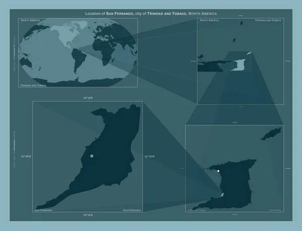 San Fernando City Trinidad Tobago Diagram Showing Location Region Larger — Foto de Stock