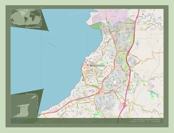 San Fernando City Trinidad Tobago Open Street Map Locations Names — Stock Photo, Image