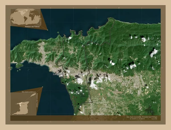 San Juan Laventille Region Trinidad Tobago Low Resolution Satellite Map — Stock Photo, Image