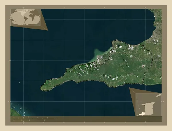 Siparia Region Trinidad Tobago High Resolution Satellite Map Corner Auxiliary — Stock Photo, Image