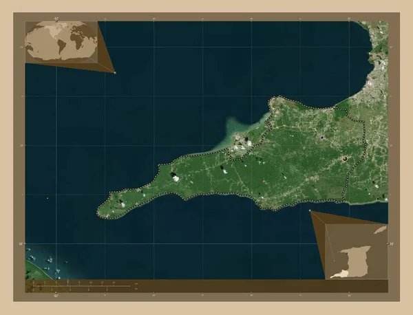 Σιπάρια Περιφέρεια Τρινιντάντ Και Τομπάγκο Δορυφορικός Χάρτης Χαμηλής Ανάλυσης Τοποθεσίες — Φωτογραφία Αρχείου