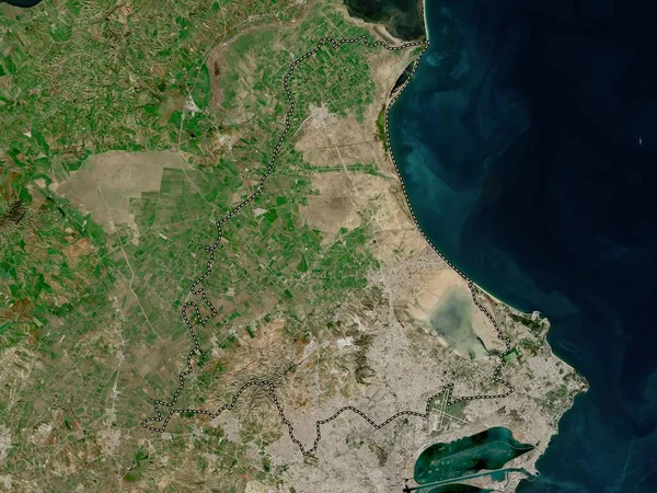 Ariana Governorate Tunisia Low Resolution Satellite Map — Stock Photo, Image