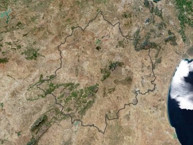Zaghouan, governorate of Tunisia. Low resolution satellite map