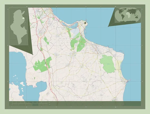 Монастір Провінція Туніс Відкрита Карта Вулиць Кутові Допоміжні Карти Місцезнаходження — стокове фото