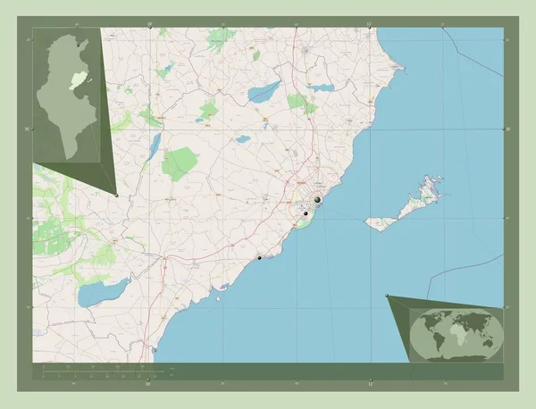 Сфакс Провинция Тунис Карта Улиц Места Расположения Крупных Городов Области — стоковое фото