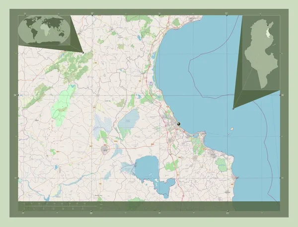 Сусс Провинция Тунис Карта Улиц Вспомогательные Карты Расположения Углов — стоковое фото