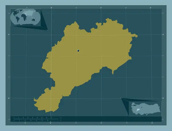 Афйон Провінція Туркі Твердий Колір Кутові Допоміжні Карти Місцезнаходження — стокове фото