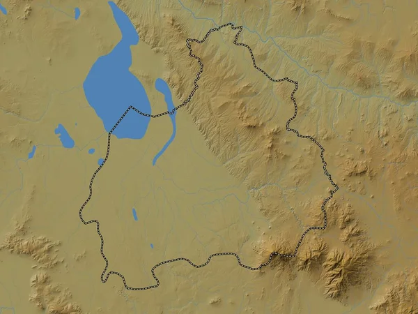 Aksaray Province Turkiye Carte Altitude Colorée Avec Lacs Rivières — Photo