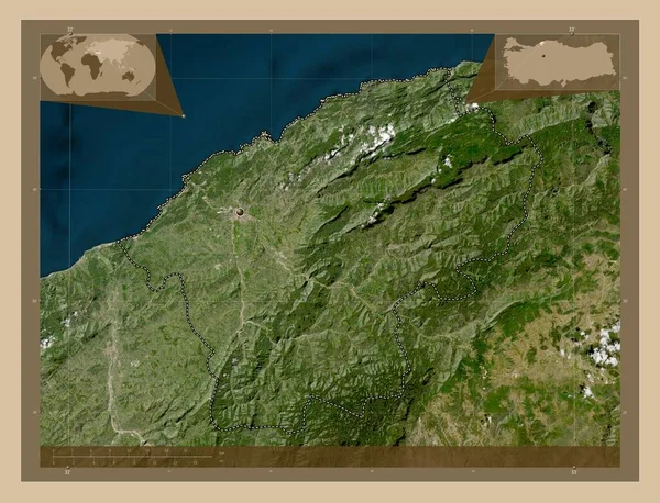 Bartn Province Turkiye Low Resolution Satellite Map Corner Auxiliary Location — Stok fotoğraf