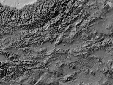 Erzurum, province of Turkiye. Bilevel elevation map with lakes and rivers