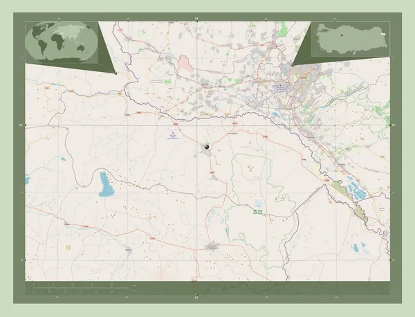 Igdr Επαρχία Turkiye Χάρτης Του Δρόμου Γωνιακοί Χάρτες Βοηθητικής Θέσης — Φωτογραφία Αρχείου