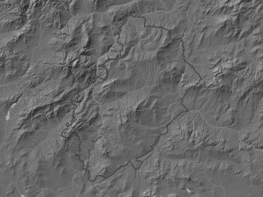 Krkkale, province of Turkiye. Bilevel elevation map with lakes and rivers