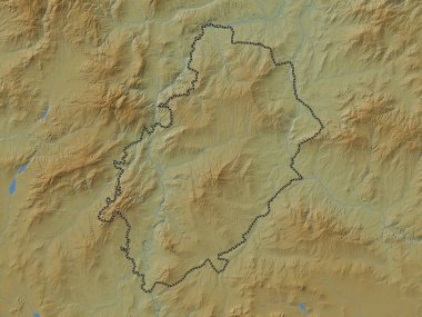 Krkkale, province of Turkiye. Colored elevation map with lakes and rivers