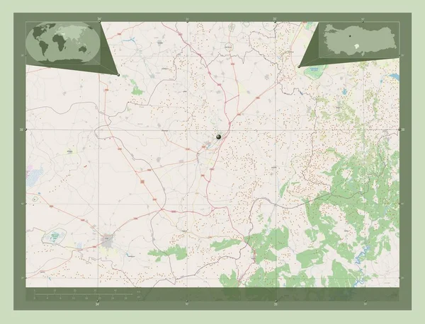 Nigde Province Turkiye Open Street Map Corner Auxiliary Location Maps — Stock Photo, Image