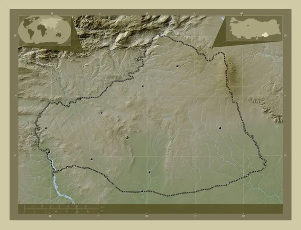 Sanlurfa Province Turkiye Elevation Map Colored Wiki Style Lakes Rivers — Stockfoto