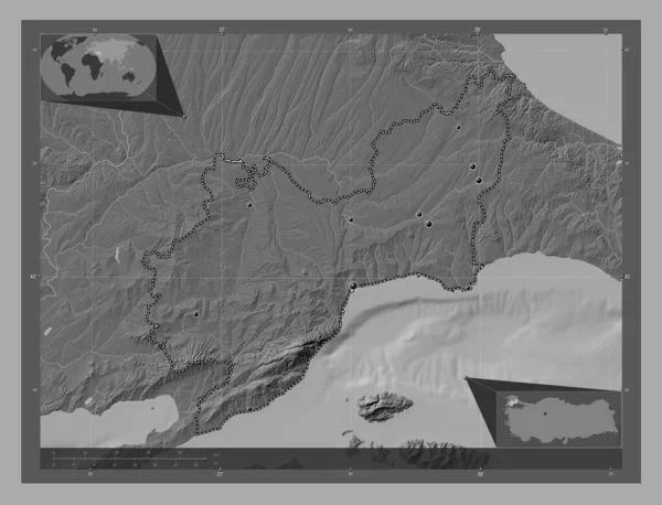 Tekirdağ Türkiye Ili Göllü Nehirli Çift Katlı Yükseklik Haritası Bölgenin — Stok fotoğraf
