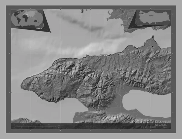 Yalova Türkiye Ili Göllü Nehirli Çift Katlı Yükseklik Haritası Bölgenin — Stok fotoğraf