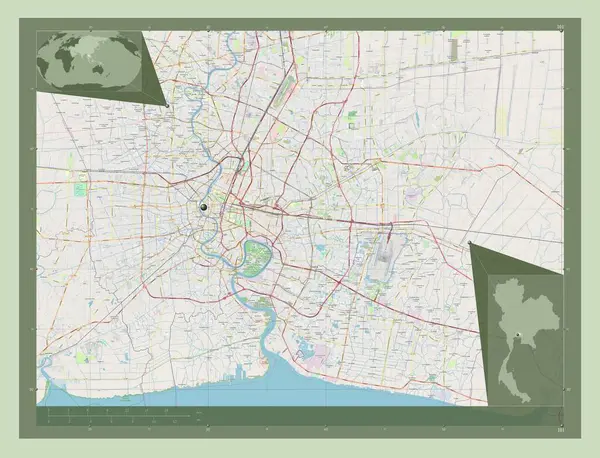 Μπανγκόκ Μητρόπολη Επαρχία Της Ταϊλάνδης Χάρτης Του Δρόμου Τοποθεσίες Μεγάλων — Φωτογραφία Αρχείου