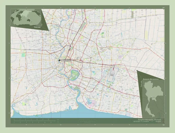 Μπανγκόκ Μητρόπολη Επαρχία Της Ταϊλάνδης Χάρτης Του Δρόμου Τοποθεσίες Και — Φωτογραφία Αρχείου