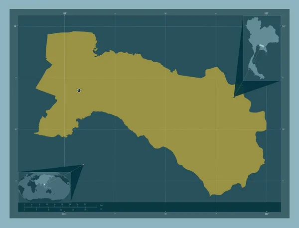 Chachoengsao Province Thailand Solid Color Shape Corner Auxiliary Location Maps — Zdjęcie stockowe