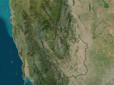 Kanchanaburi, province of Thailand. Low resolution satellite map