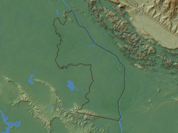 Nakhon Phanom Province Thailand Colored Elevation Map Lakes Rivers — Stock Photo, Image
