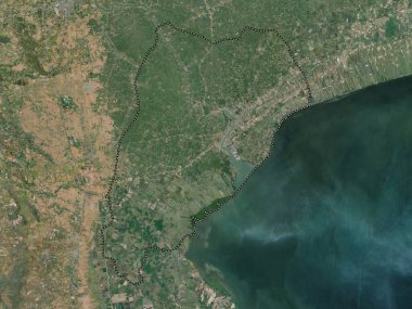 Samut Songkhram, province of Thailand. High resolution satellite map