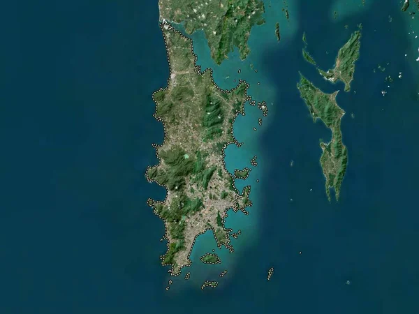 Phuket Province Thailand Low Resolution Satellite Map — Stock Photo, Image