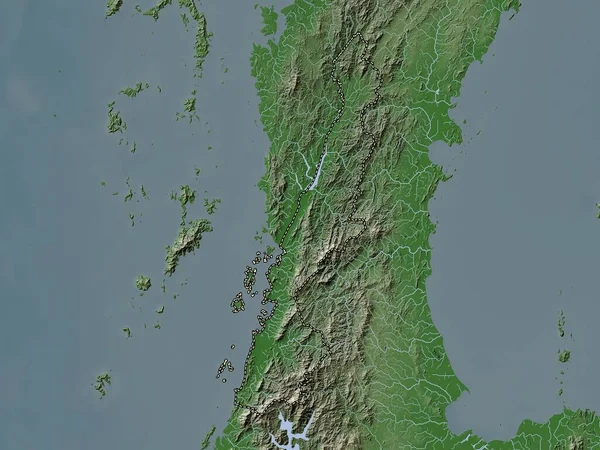 Ранонг Провінція Таїланд Висота Карти Кольору Вікі Озерами Річками — стокове фото