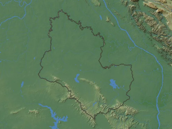 Сакон Накхон Провинция Таиланд Цветная Карта Высот Озерами Реками — стоковое фото
