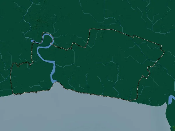 Samut Prakan Province Thailand Colored Elevation Map Lakes Rivers — Stock Photo, Image