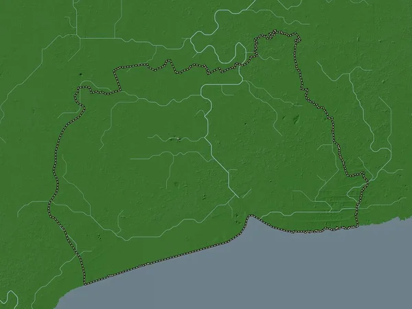 Samut Sakhon Province Thailand Elevation Map Colored Wiki Style Lakes — Stock Photo, Image