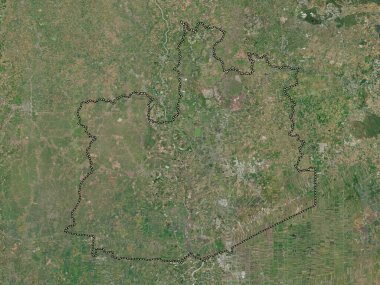 Phra Nakhon Si Ayutthaya, province of Thailand. High resolution satellite map