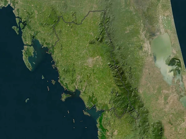 Trang Province Thailand Low Resolution Satellite Map — Stok fotoğraf