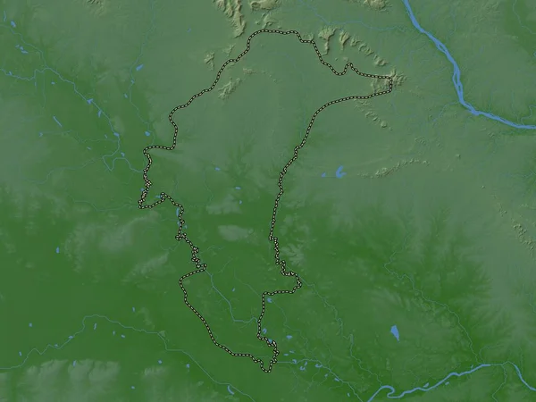 Yasothon Province Thailand Colored Elevation Map Lakes Rivers — Stock Photo, Image