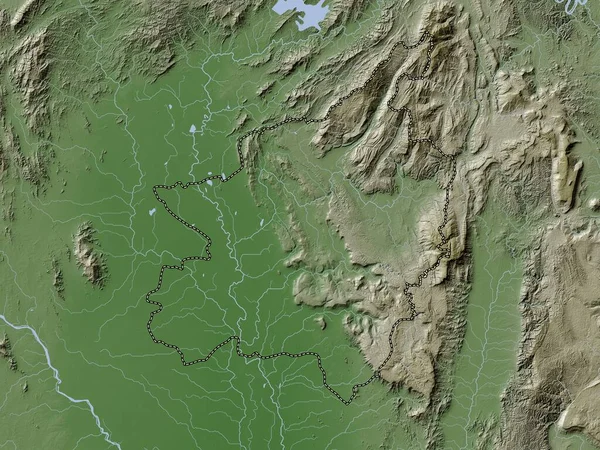 Phitsanulok Province Thailand Elevation Map Colored Wiki Style Lakes Rivers — стокове фото