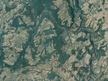 Canton Echternach, Lüksemburg kantonu. Yüksek çözünürlüklü uydu haritası