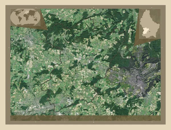 Cantone Capellen Canton Lussemburgo Mappa Satellitare Alta Risoluzione Mappa Della — Foto Stock