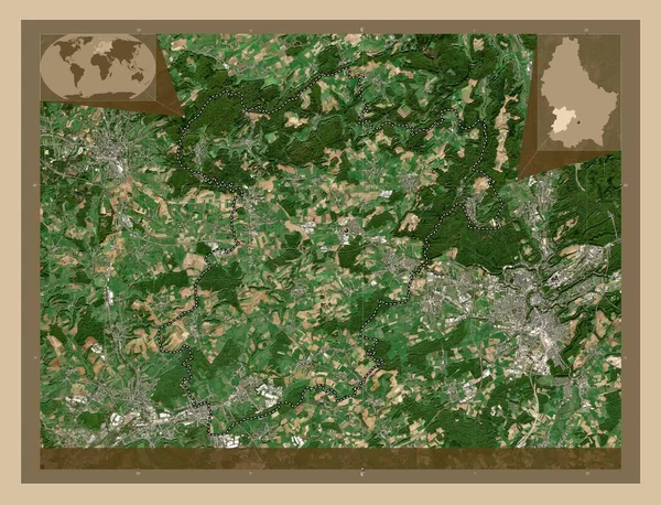 Canton Capellen Luxemburg Kantonja Kis Felbontású Műholdas Térkép Saroktérképek Kiegészítő — Stock Fotó