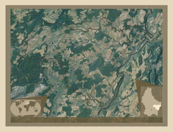 Καντόν Greivemaacher Καντόνι Του Λουξεμβούργου Υψηλής Ανάλυσης Δορυφορικός Χάρτης Τοποθεσίες — Φωτογραφία Αρχείου