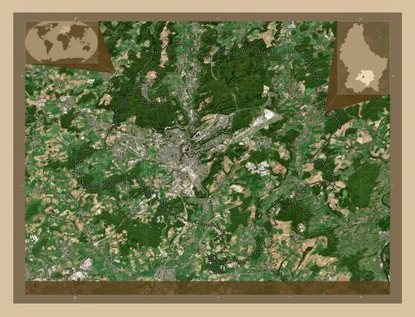 Cantón Luxemburgo Cantón Luxemburgo Mapa Satelital Baja Resolución Mapas Ubicación — Foto de Stock
