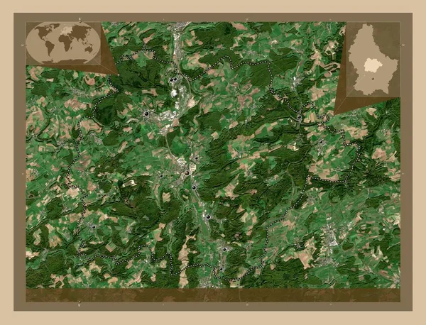Kanton Mersch Kanton Luksemburga Niska Rozdzielczość Satelity Lokalizacje Dużych Miast — Zdjęcie stockowe