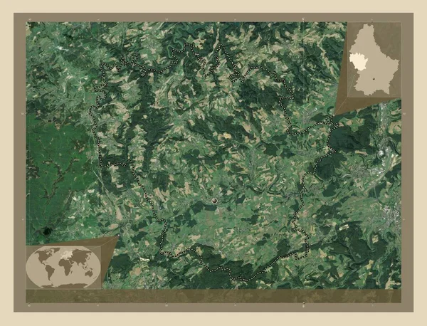 Kanton Redange Kanton Luksemburga Mapa Satelity Wysokiej Rozdzielczości Pomocnicze Mapy — Zdjęcie stockowe