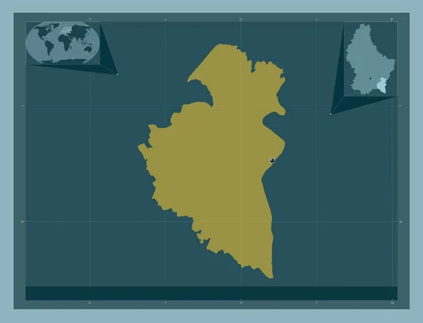 カントン レミッチルクセンブルク州 しっかりした色の形 コーナー補助位置図 — ストック写真