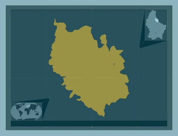 カントン ヴィアンデンルクセンブルク州 しっかりした色の形 地域の主要都市の場所 コーナー補助位置図 — ストック写真