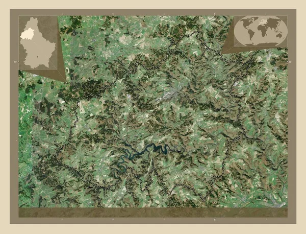 Καντόν Γουίλτζ Καντόνι Του Λουξεμβούργου Υψηλής Ανάλυσης Δορυφορικός Χάρτης Τοποθεσίες — Φωτογραφία Αρχείου