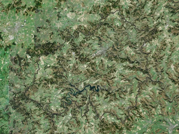 Kanton Wiltz Kantonen Luxemburg Högupplöst Satellitkarta — Stockfoto